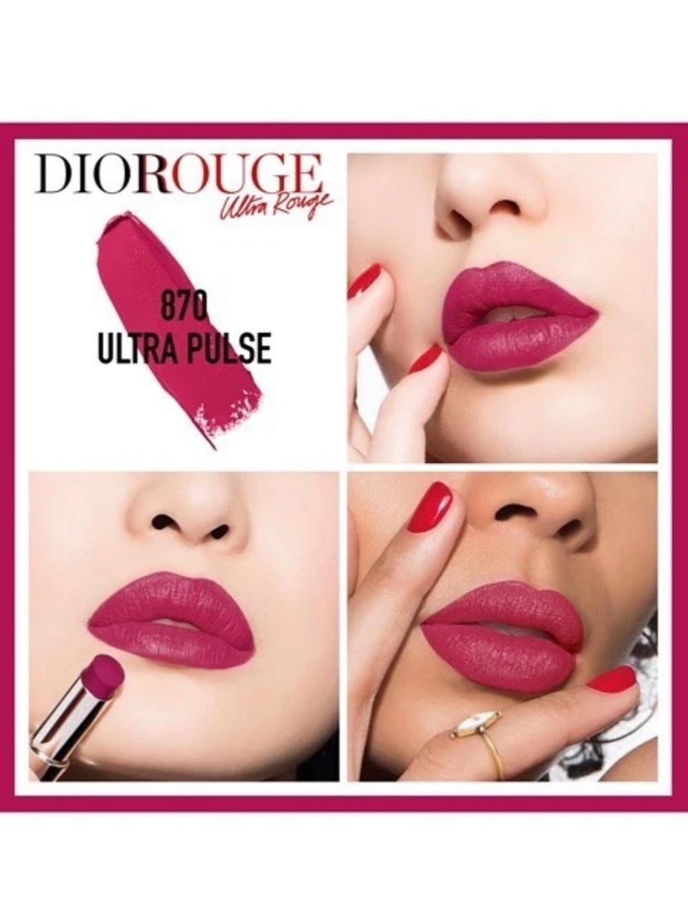 Dior Rouge Ultra Rouge Lipstick 870 Ultra Pulse Full Size Unboxed NWT - Picture 2 of 8